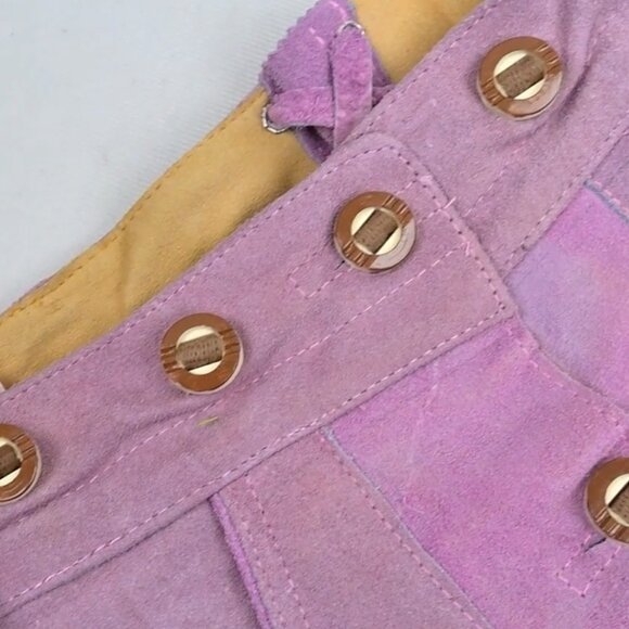 Oktoberfest Women Lederhosen Rose Pink Bavarian Leather Suede Lederhosen  NEW - Picture 5 of 10